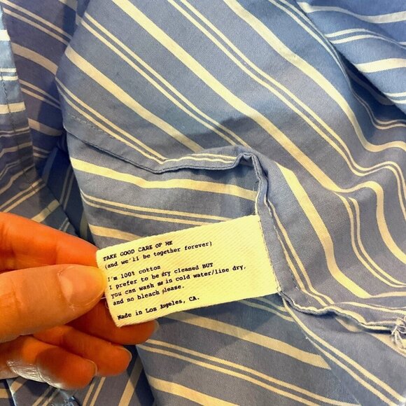 Wear Cisco The Puff Shirt Size XS Blue Striped Long Sleeve Popover Cotton - Picture 7 of 7